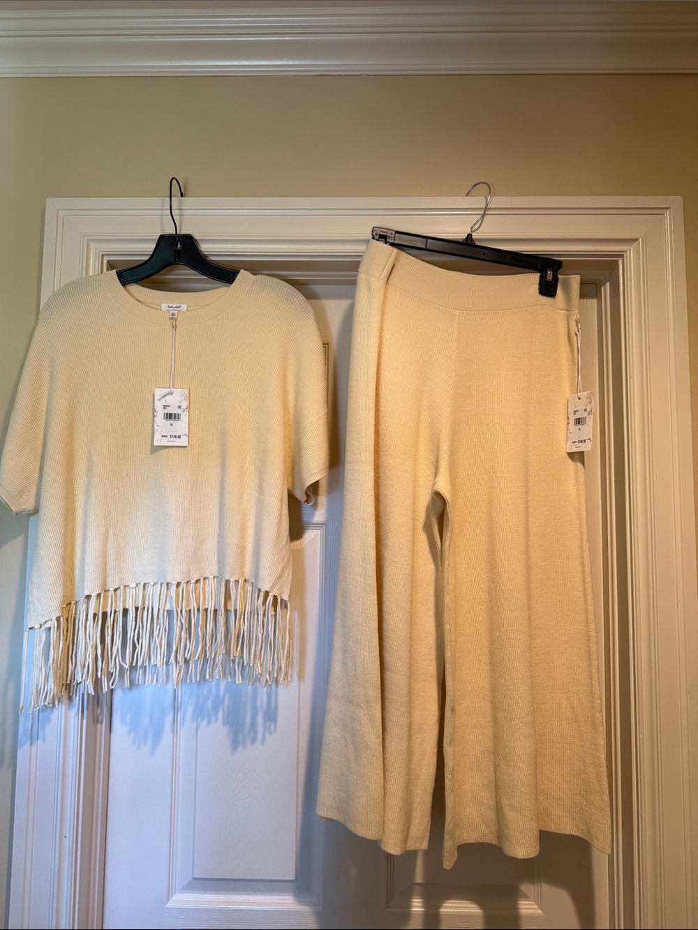 Splendid Cream Wide Leg Pants